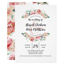 Sweet Peach Watercolor Wedding Suite