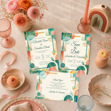 Modern Geometric Watercolor Wedding