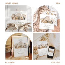 Oh Baby Safari Animals Boho Baby Shower 