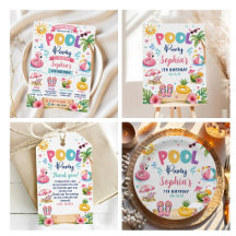 Tropical Splish Splash Pool Party Birthday I