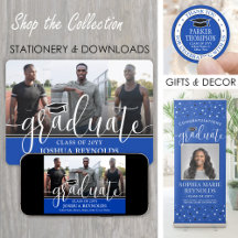 Royal Blue & White Elegant Graduation Celebration