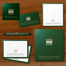 Green Leather Print Logo Business Essentials