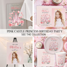 PINK CASTLE LITTLE GIRL'S/BABY'S PRINCESS BIRTHDAY