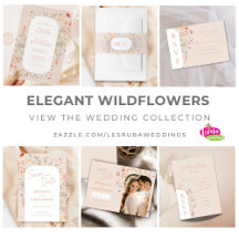 Elegant Wildflowers Pink Wedding Invitation Suite