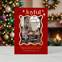 Modern Joyful Family Photo Christmas