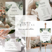 Tropical Destination Wedding Invitation suite