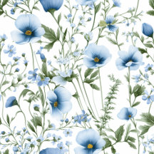 Blue and White Floral Print