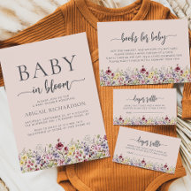 Baby in Bloom Wildflowers Blush Girl Baby Shower