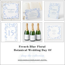 French Blue Floral Botanical Wedding Day Of