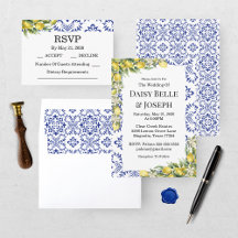 Modern Mediterranean Lemon Blue Mosaic Collection