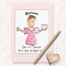 Get Well Thinking of You Cute Modern Cartoon Card 