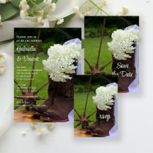 Rustic Hydrangea and Cowboy Boots Western Wedding