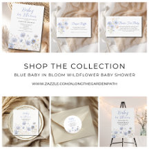 Blue Baby In Bloom Wildflower Baby Shower