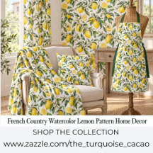 French Country Watercolor Lemon Pattern Home Decor