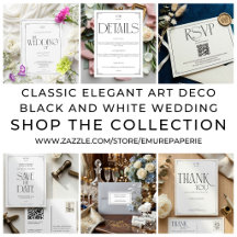 Classic Elegant Art Deco Black and White Wedding 