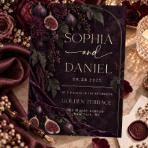 Midnight Fig Moody Botanical Wedding Collection