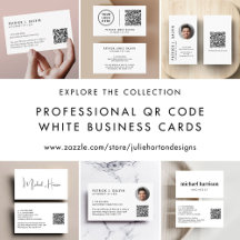 Professional QR Code White Business Cards