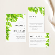 Chartreus Green Ferns Wedding Collection