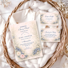 Blueberry Botanical Frame Baby Shower