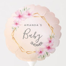 Baby Shower - tropical rose gold geometric