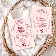 Cute Doodle Hand Drawn Bow Baby Shower