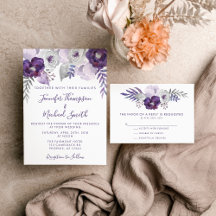Purple and Silver Watercolor Floral Wedding