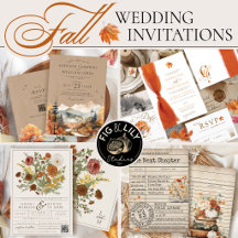 Elegant Fall Rustic Autumn Wedding Invitations