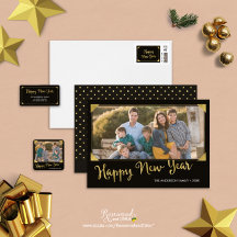 Frame Border Faux Gold Happy New Year Collection