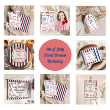 4th of July Hand Drawn Birthday