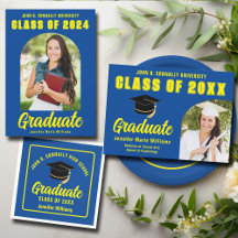 Blue Yellow Graduation Party Gifts and Favors
