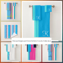 Vibrant Bright and Colorful Kids Towels Collection