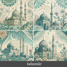 Elegant Islamic Ornate Floral Mosque Green Rugs