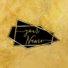 Luxury Elegant Gold Glitter Marble Script