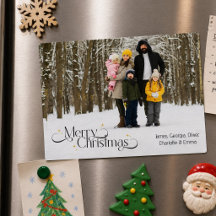 Elegant Minimalistic Photo Magnetic Holiday Cards