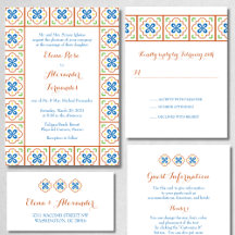 Mexican Talavera Spanish Tile Invitations