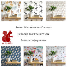 Fun Animal Art Wallpaper and Curtains