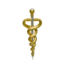 Classy Noble Medical Elegant Gold Silver Asclepius