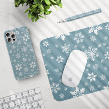 Snowflakes White Pattern, Gray Collection