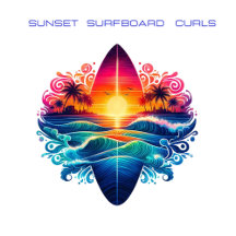 Sunset Surfboard Curls