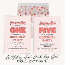 Birthday Girl Party Pink Floral By Year 