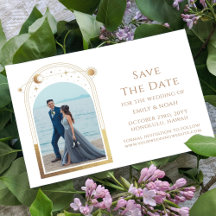 White Gold Celestial Sun Moon Stars Wedding