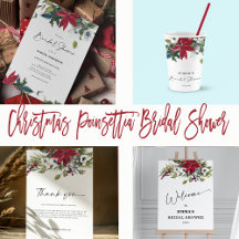 Poinsettia Winter Holiday Bridal Shower C232