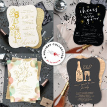 NEW YEAR'S EVE COUNTDOWN PARTY INVITATION CARDS 