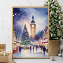 Christmas Watercolor Wall Art