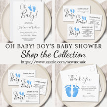 Blue Baby Feet Couples Baby Shower Collection