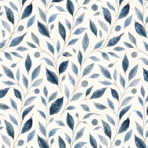 Blue Watercolor Leaves Collection