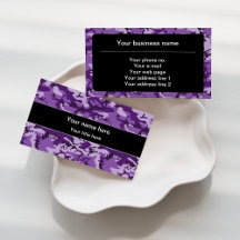 Purple Camouflage Business Cards Collection