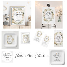 Adventure Begins Boho Pampas Grass Palmetto Leaves