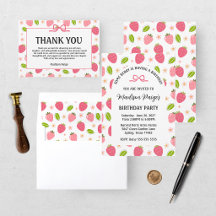 Cute Strawberry Pink Girls Birthday Collection