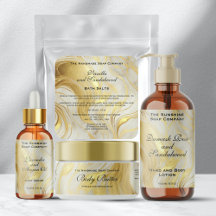 Ivory Marble and Faux Gold Cosmetics Labels